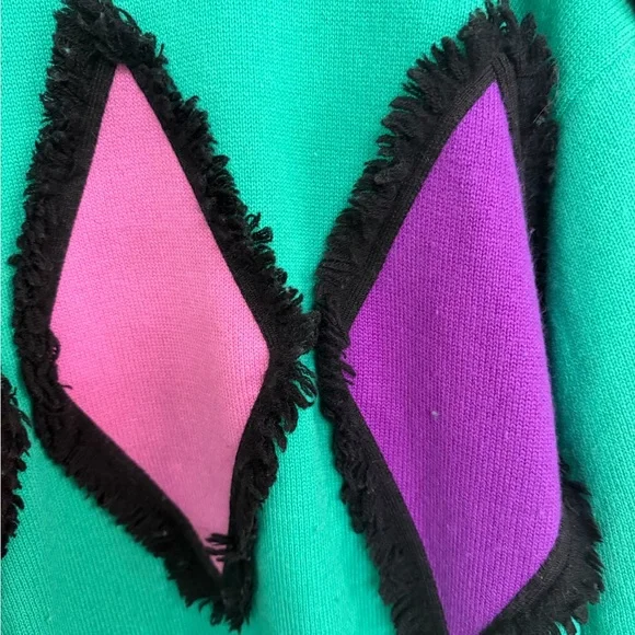 Vintage Women’s 80s Escada Margaretha Ley Colorblock Sweater Geometric 100% WOOL - Picture 3 of 9